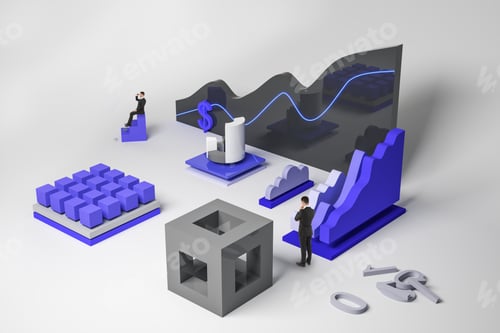 Preview: Finance And Trading Concept With Businessman Looking Into The Distance And Pensive Trader Among