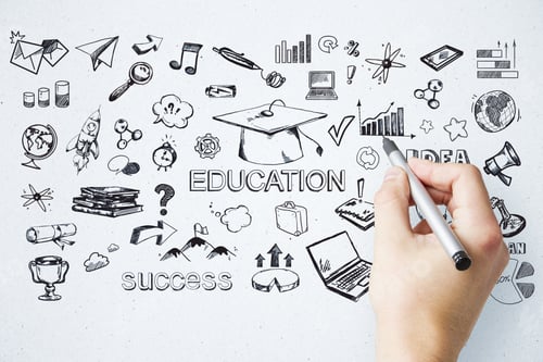 Preview: Knowledge And Science Concept. Creative Hand Drawn Education Sketch On Concrete Background