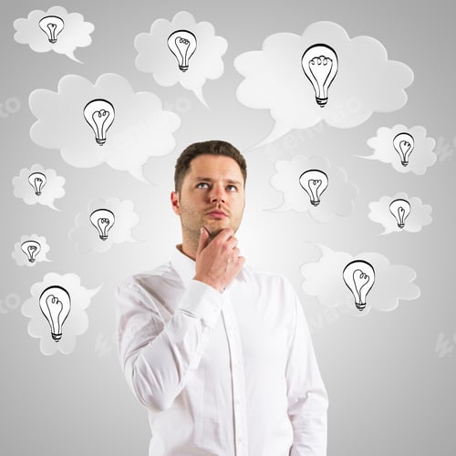 Preview: Businessman Dreaming With Speech Bubble Over Head