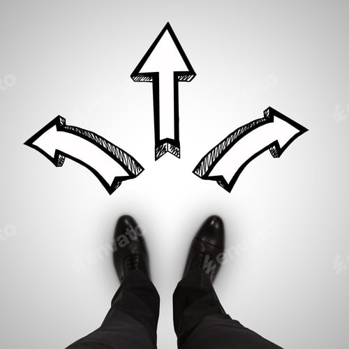 Preview: Pair Of Feet Standing On Floor With Arrows