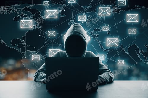 Preview: Man Using Laptop. Email Concept