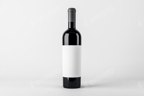 Preview: Blank Wine Botte With Mock Up Place On White Background. Product, Alcohol, Beverage And
