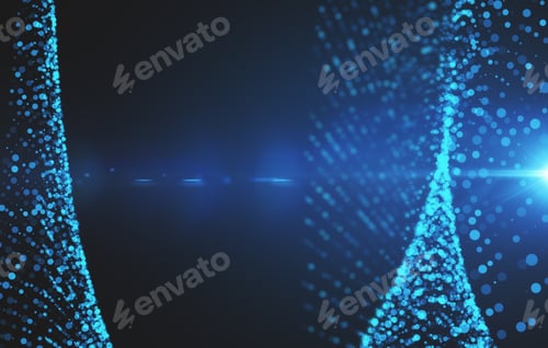 Preview: Abstract Glowing Blue Digital Wallpaper. Technology Concept. 3D Rendering