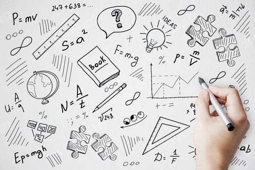 Preview: College And Science Concept. Creative Hand Drawn Educational Sketch On White Background