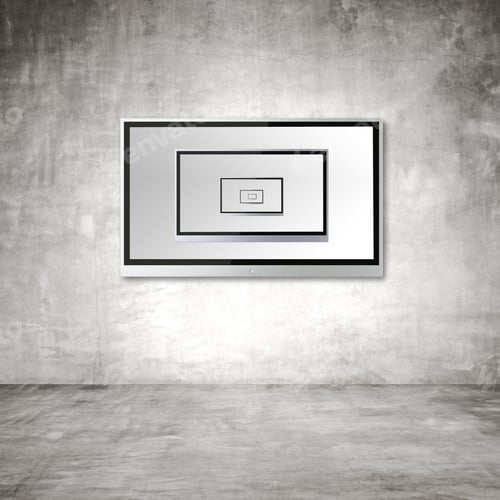 Preview: Wide Screen Tv On Concrete Wall In Room