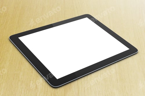 Preview: Blank Digital Tablet On A Yellow Table