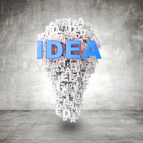 Preview: Business Concept Made With Words 3D A Lamp