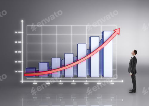 Preview: Businessman In Suit Looking On Big Chart