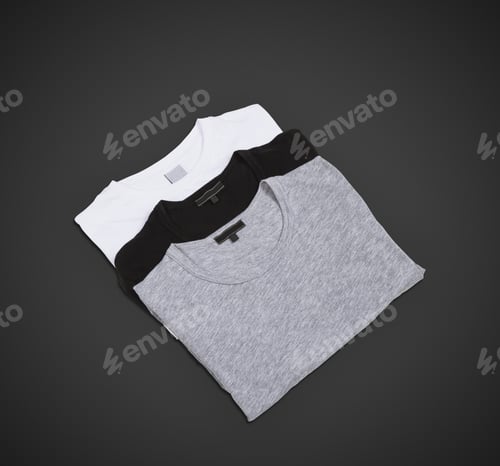Preview: T-Shirts Folded on a Dark Background