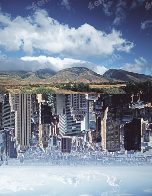 Preview: Abstract Upside-Down City And Landscape Texture