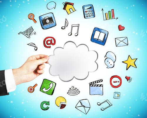 Preview: Cloud Service Technology Concept With Man Hand