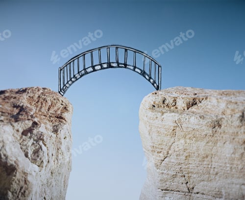 Preview: Abstract Bridge Sketch Leading From Cliff To Cliff