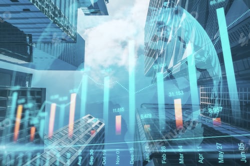 Preview: International Forex Market Exchange Concept With Double Exposure Of Financial Chart Diagram