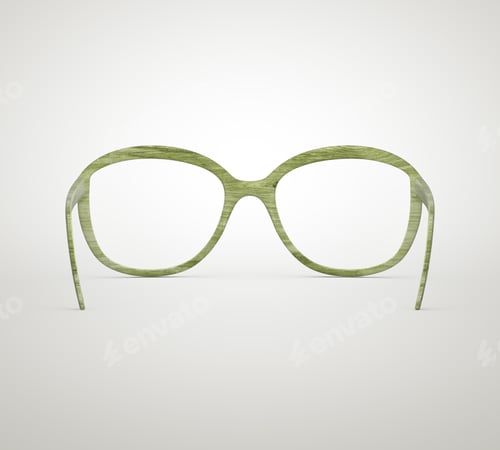 Preview: Green Glasses On A Gray Background