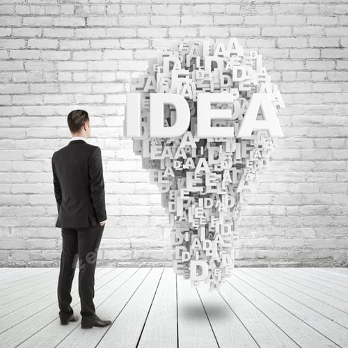 Preview: Young Man Looking To Idea Symbol