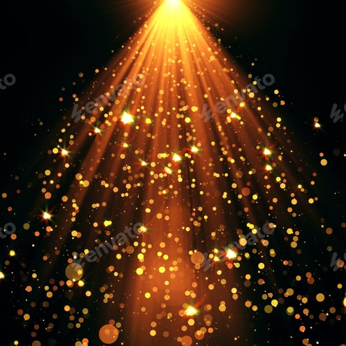 Visualização: Pano de fundo criativo com holofotes dourados