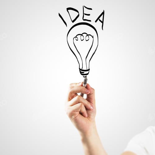 Preview: Hand Drawing Idea Symbol On White Background