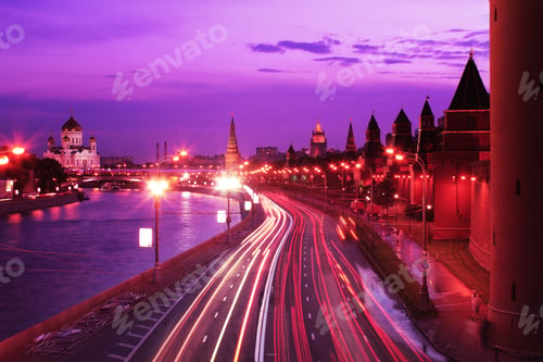 Preview: Beautiful View On Kremlin Wall And Towers At A Sunset. Moscow. Russia