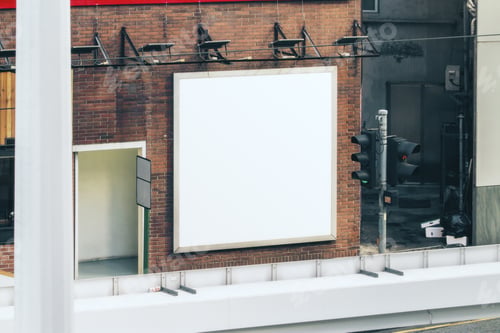 Preview: Empty White Banner On Train Station. Commercial And Advert Concept. Mock Up