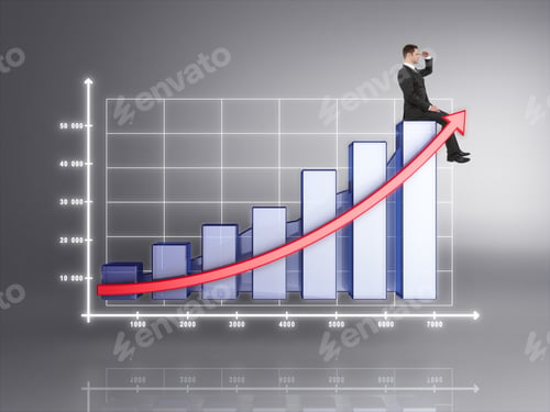 Preview: Businessman In Suit Sitting On Diagram
