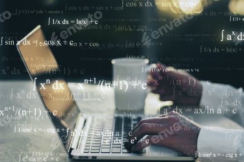 Preview: Programming And Work Concept. Close Up Of Hands Using Blurry Laptop And Smartphone With