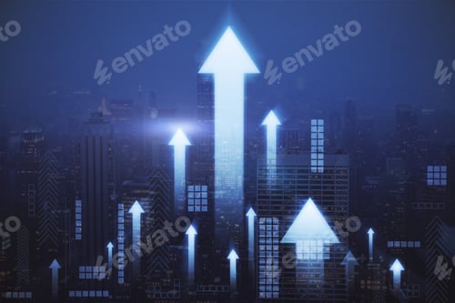 Preview: Neon Light Bars Headed Up With A Night City In The Background, Improvement And Financial Success
