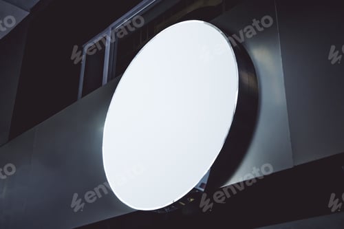 Preview: Empty White Round Stopper On Building. Mock Up