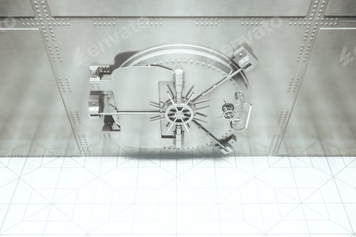 Preview: Topview Of Closed Bank Vault. 3D Render