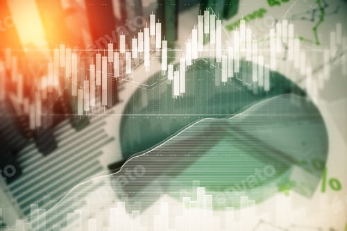 Preview: Abstract Digital Business Report Background. Finance Concept. Double Exposure