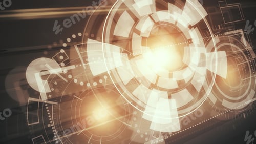 Preview: Abstract Business Hologram Texture. Technology, Innovation, Future Concept. Double Exposure
