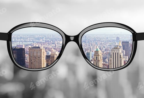 Preview: Black Glasses Looking To Modern City