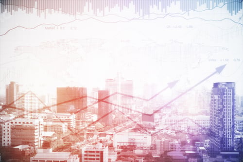 Preview: Forex Chart On City Background. Stock Concept