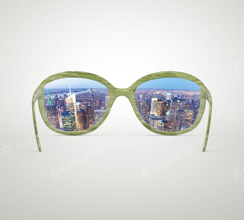 Preview: Black Glasses Looking To Modern City