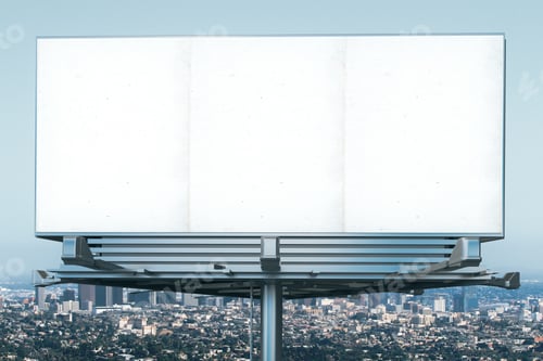 Preview: Blank Billboard At Megapolis City View Backgound, Mock Up