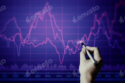 Preview: Hand Drawing Financial Chart. Trading Concept