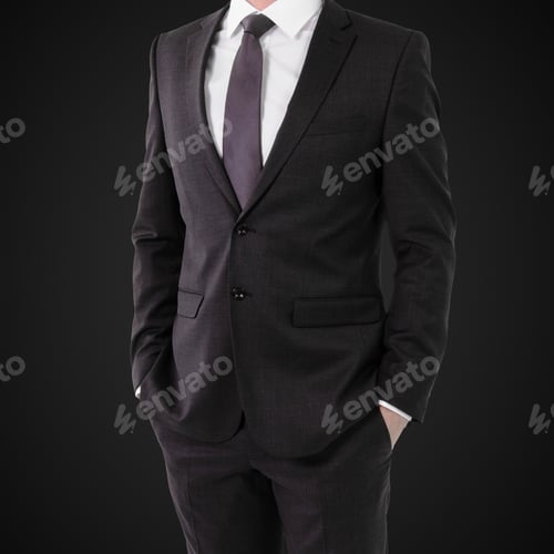 Preview: Businessman In Suit On A Black Background