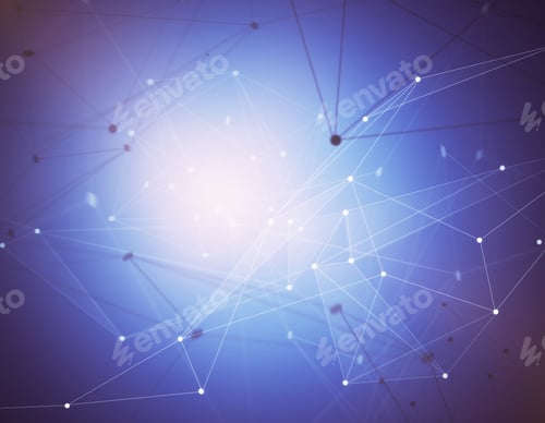 Preview: Creative Glowing Polygonal Background. Connectivity, Technology And Space Concept. 3D Rendering