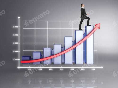 Preview: Businessman Goes On The Chart Concept