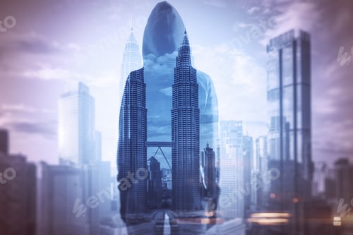 Preview: Man In A Hoodie Standing With A City Panorama In The Background, Closeup, Mystery And Adventure