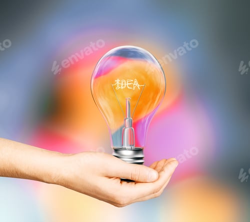 Preview: Hand With Light Bulb And The Word Idea