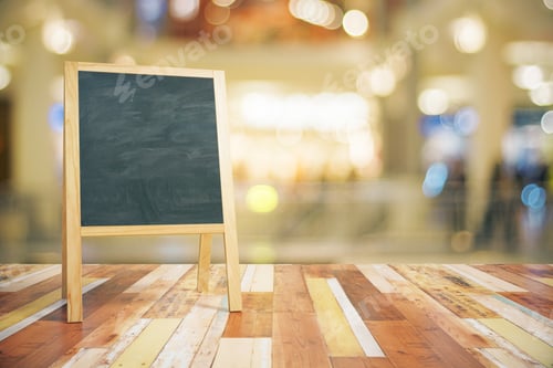 Preview: Blank Green Wooden Blackboard For Restaurant Menu, Mock Up