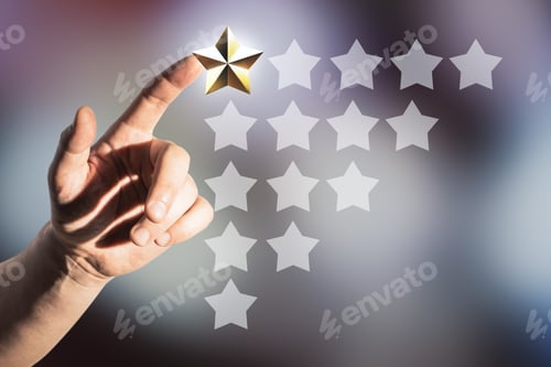 Preview: Abstract Poor Customer Feedback On Blurry Background. Ranking Concept