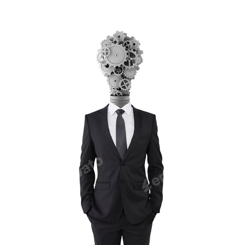 Preview: Businessman With Lamp Head Have Got An Idea