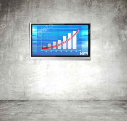 Preview: Plasma Panel With Chart On Concrete Wall