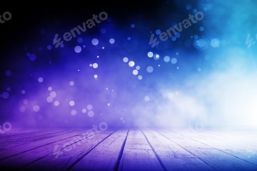 Preview: Abstract Blurry Blue Room With Wooden Floor