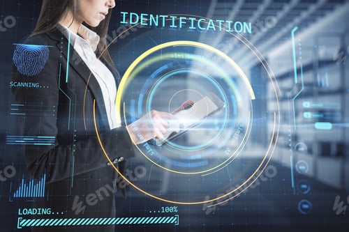 Preview: Cybernetics On The Internet And Big Data Business Concept With Digital Screen With Identification