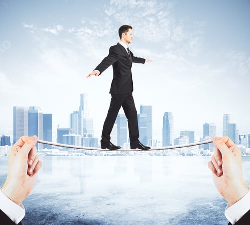 Preview: Man Balancing On A Tightrope Concept