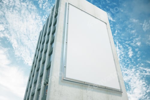 Preview: Large Billboard On A Building Wall, Mock Up