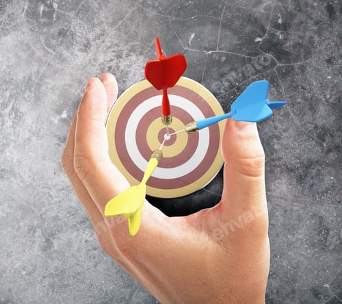 Preview: Target Concept With Hand And Darts