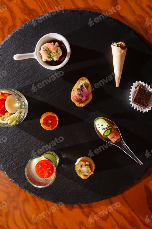 Delicious Finger Foods on a Stylish Platter